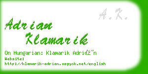 adrian klamarik business card